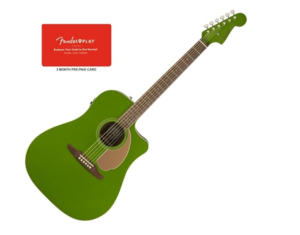 Fenderのグリーンカラーのカッタウェイタイプアコースティックギター